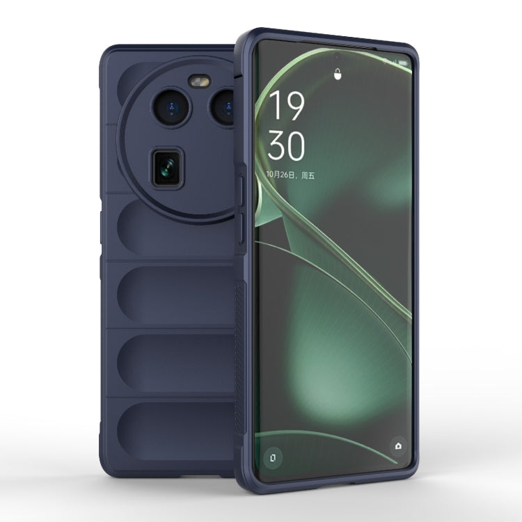 For OPPO Find X6 5G Magic Shield TPU + Flannel Phone Case(Dark Blue) - OPPO Cases by buy2fix | Online Shopping UK | buy2fix