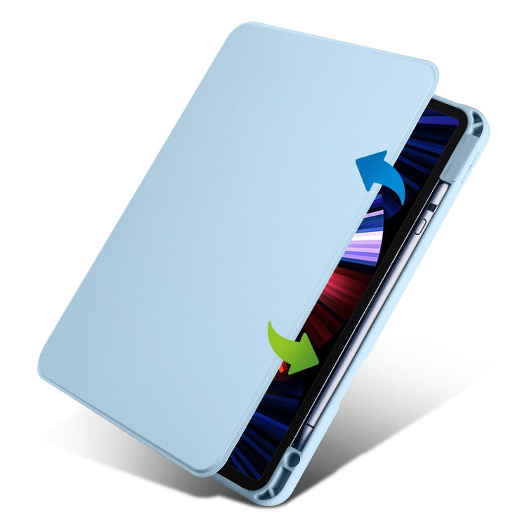 Acrylic 360 Degree Rotation Holder Tablet Leather Case For iPad Air 13 2024 / Pro 12.9 2022/2021/2020/2018(Ice Blue) - iPad Pro 12.9 (2022/2021) Cases by buy2fix | Online Shopping UK | buy2fix