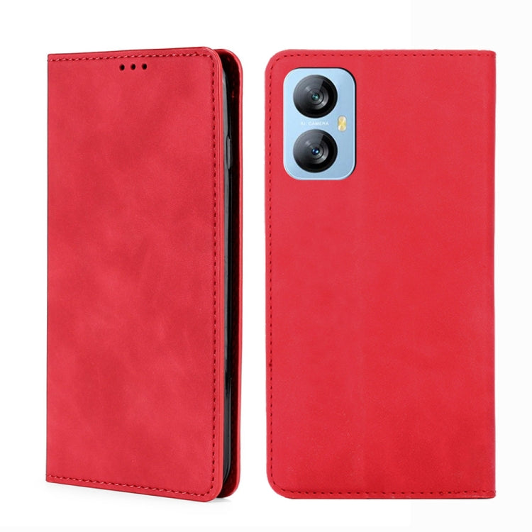 For Blackview A52 Skin Feel Magnetic Horizontal Flip Leather Phone Case(Red) - More Brand by buy2fix | Online Shopping UK | buy2fix