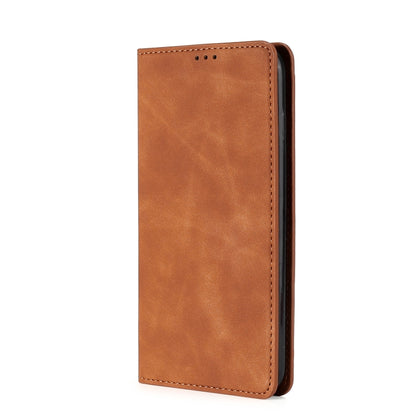 For Blackview A52 Skin Feel Magnetic Horizontal Flip Leather Phone Case(Light Brown) - More Brand by buy2fix | Online Shopping UK | buy2fix