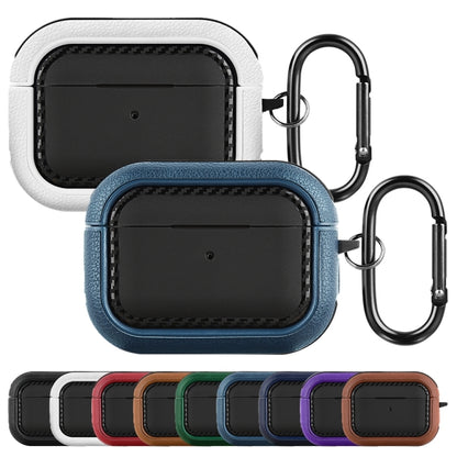 For AirPods Pro Leather Texture Earphone Protective Case(Black) - For AirPods Pro by buy2fix | Online Shopping UK | buy2fix