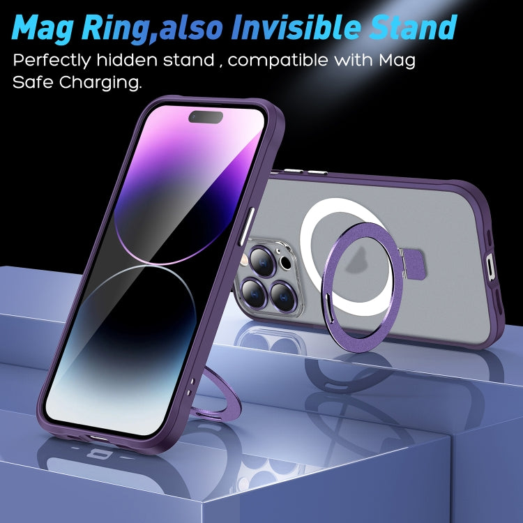 For iPhone 12 Pro Max Metal Eyes Series MagSafe Magnetic Holder Phone Case(Red) - iPhone 12 Pro Max Cases by buy2fix | Online Shopping UK | buy2fix