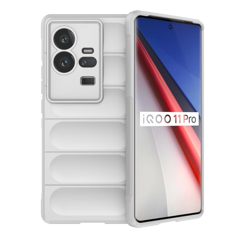 For vivo iQOO 11 Pro 5G Magic Shield TPU + Flannel Phone Case(White) - vivo Cases by buy2fix | Online Shopping UK | buy2fix