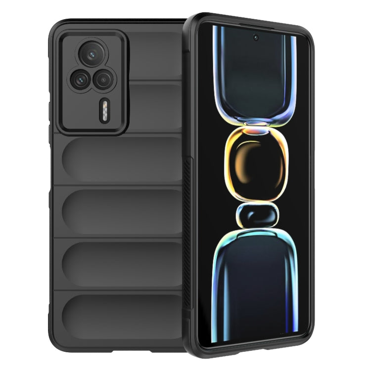 For Xiaomi Redmi K60E 5G Magic Shield TPU + Flannel Phone Case(Black) - Xiaomi Cases by buy2fix | Online Shopping UK | buy2fix