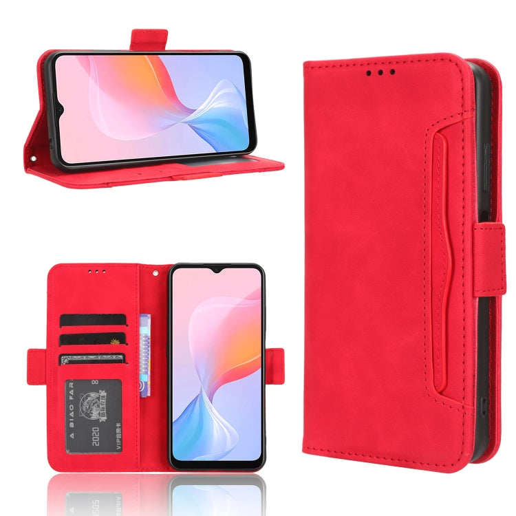 For Blackview A85 Skin Feel Calf Texture Card Slots Leather Phone Case(Red) - More Brand by buy2fix | Online Shopping UK | buy2fix