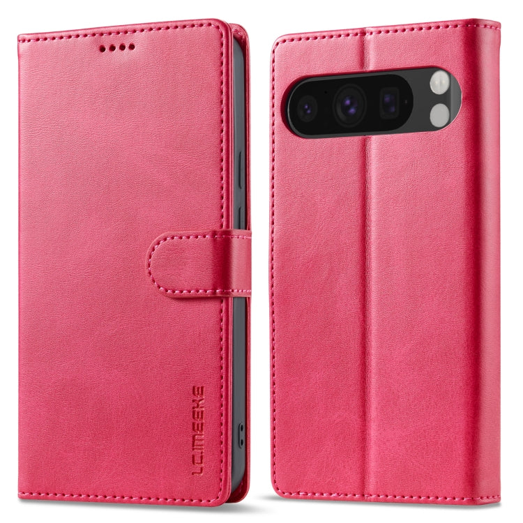 For Google Pixel 9 Pro XL LC.IMEEKE Calf Texture Flip Leather Phone Case(Red) - Google Cases by LC.IMEEKE | Online Shopping UK | buy2fix