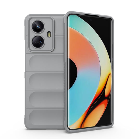 For Realme 10 Pro+ 5G Magic Shield TPU + Flannel Phone Case(Grey) - Realme Cases by buy2fix | Online Shopping UK | buy2fix