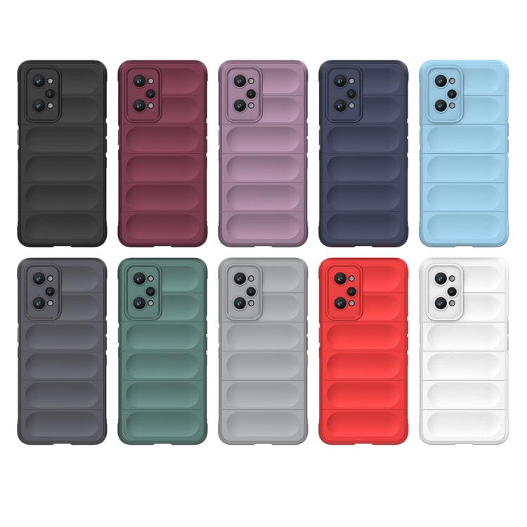 For Realme GT2 Magic Shield TPU + Flannel Phone Case(Grey) - Realme Cases by buy2fix | Online Shopping UK | buy2fix