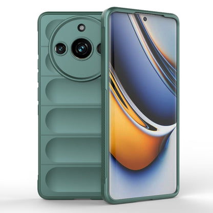 For Realme 11 Pro 5G/11 Pro+ 5G Magic Shield TPU + Flannel Phone Case(Dark Green) - Realme Cases by buy2fix | Online Shopping UK | buy2fix