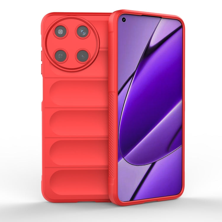 For Realme 11 4G Global Magic Shield TPU + Flannel Phone Case(Red) - Realme Cases by buy2fix | Online Shopping UK | buy2fix