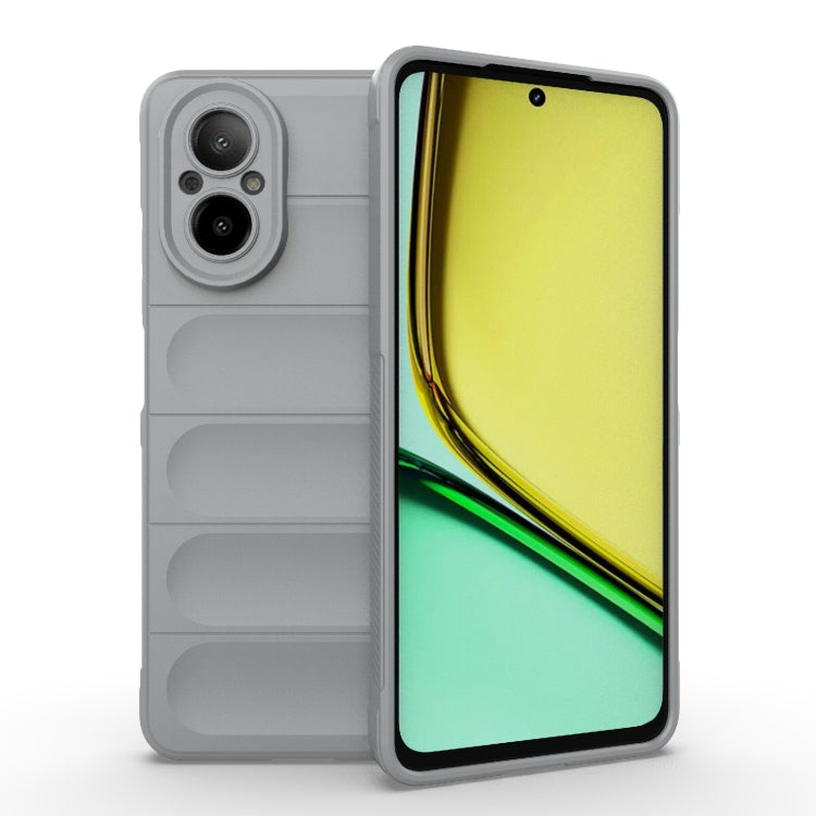 For Realme C67 4G Global Magic Shield TPU + Flannel Phone Case(Grey) - C67 Cases by buy2fix | Online Shopping UK | buy2fix