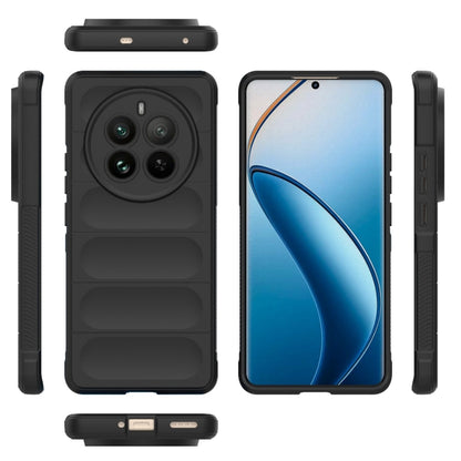 For Realme 12 Pro 5G / 12 Pro+ Magic Shield TPU + Flannel Phone Case(Black) - Realme Cases by buy2fix | Online Shopping UK | buy2fix