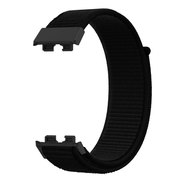 For Huawei Band 8 16mm Woven Nylon Loop Watch Band(Dark Black) - Watch Bands by buy2fix | Online Shopping UK | buy2fix