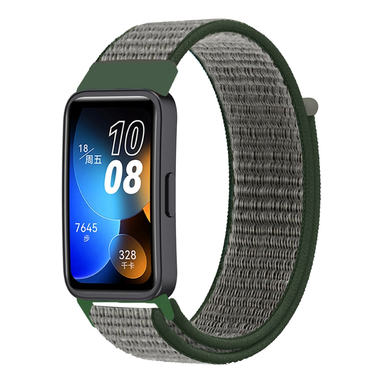 For Huawei Band 8 16mm Woven Nylon Loop Watch Band(Dark Olive) - Watch Bands by buy2fix | Online Shopping UK | buy2fix