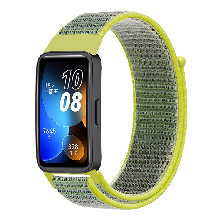 For Huawei Band 8 16mm Woven Nylon Loop Watch Band(Bright Yellow) - Watch Bands by buy2fix | Online Shopping UK | buy2fix