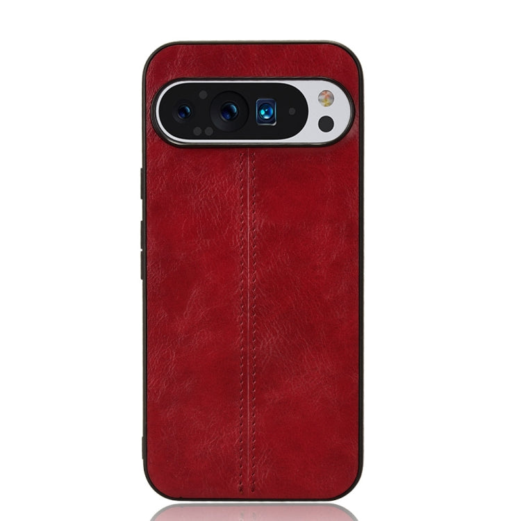 For Google Pixel 9 Sewing Cow Pattern Skin PC + PU + TPU Phone Case(Red) - Google Cases by buy2fix | Online Shopping UK | buy2fix