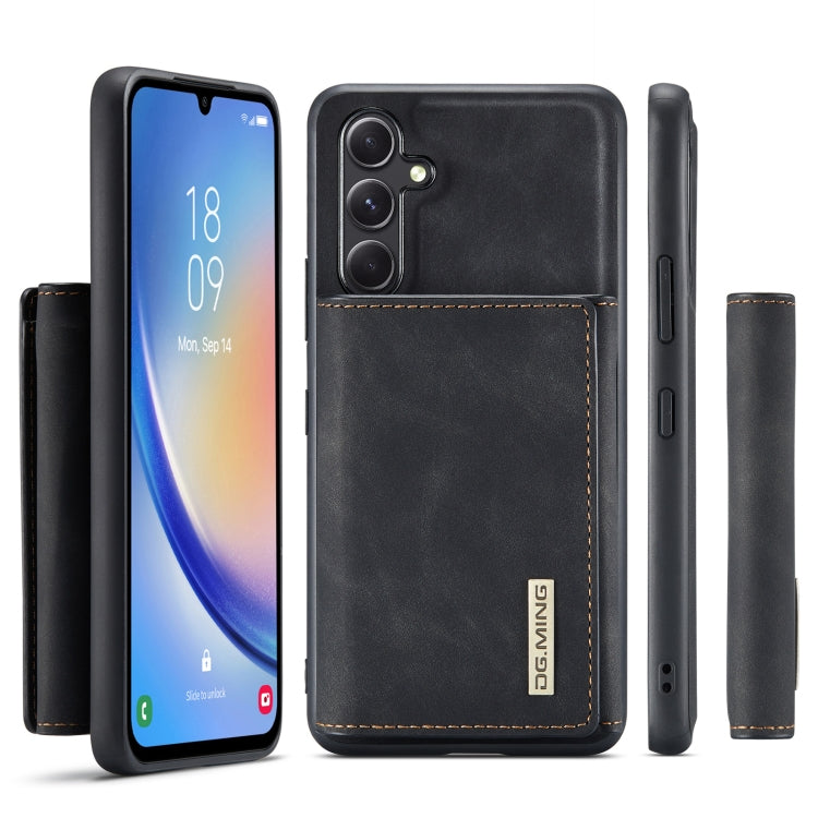 For Samsung Galaxy A34 5G DG.MING M1 Series 3-Fold Multi Card Wallet + Magnetic Phone Case(Black) - Galaxy Phone Cases by DG.MING | Online Shopping UK | buy2fix