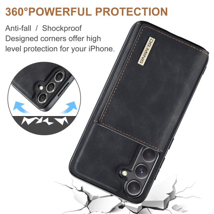 For Samsung Galaxy S24 5G DG.MING M1 Series 3-Fold Multi Card Wallet + Magnetic Phone Case(Black) - Galaxy S24 5G Cases by DG.MING | Online Shopping UK | buy2fix