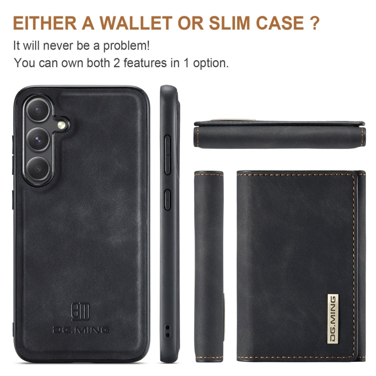 For Samsung Galaxy S24+ 5G DG.MING M1 Series 3-Fold Multi Card Wallet + Magnetic Phone Case(Black) - Galaxy S24+ 5G Cases by DG.MING | Online Shopping UK | buy2fix