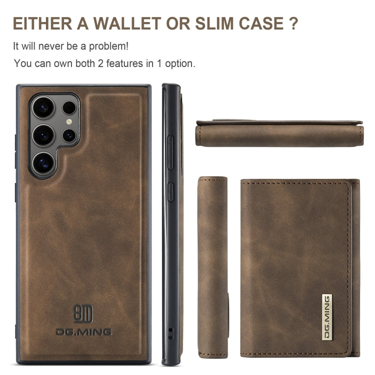 For Samsung Galaxy S24 Ultra 5G DG.MING M1 Series 3-Fold Multi Card Wallet + Magnetic Phone Case(Coffee) - Galaxy S24 Ultra 5G Cases by DG.MING | Online Shopping UK | buy2fix