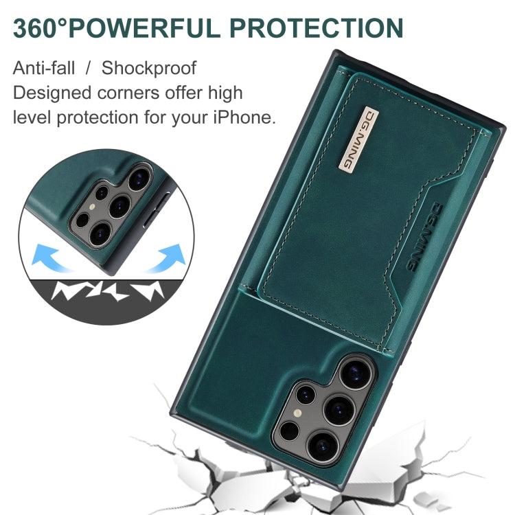 For Samsung Galaxy S24 Ultra 5G DG.MING M2 Series 3-Fold Multi Card Bag + Magnetic Phone Case(Green) - Galaxy S24 Ultra 5G Cases by DG.MING | Online Shopping UK | buy2fix