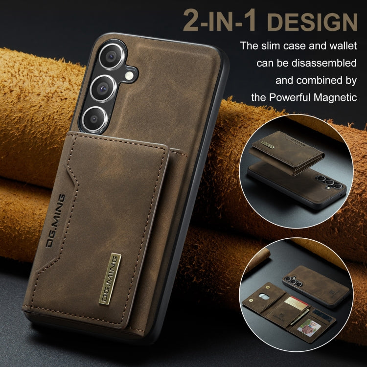 For Samsung Galaxy S24 5G DG.MING M2 Series 3-Fold Multi Card Bag + Magnetic Phone Case(Coffee) - Galaxy S24 5G Cases by DG.MING | Online Shopping UK | buy2fix