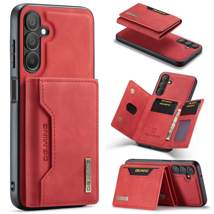 For Samsung Galaxy A15 5G / A15 4G DG.MING M2 Series 3-Fold Multi Card Bag + Magnetic Phone Case(Red) - Galaxy Phone Cases by DG.MING | Online Shopping UK | buy2fix