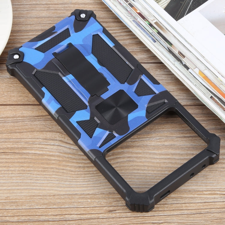 For Xiaomi Poco X6 Pro 5G Camouflage Armor Kickstand TPU + PC Magnetic Phone Case(Dark Blue) - Xiaomi Cases by buy2fix | Online Shopping UK | buy2fix