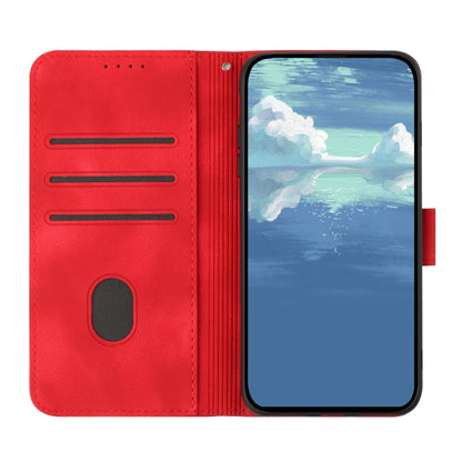 For Google Pixel 9 Pro Line Pattern Skin Feel Leather Phone Case(Red) - Google Cases by buy2fix | Online Shopping UK | buy2fix