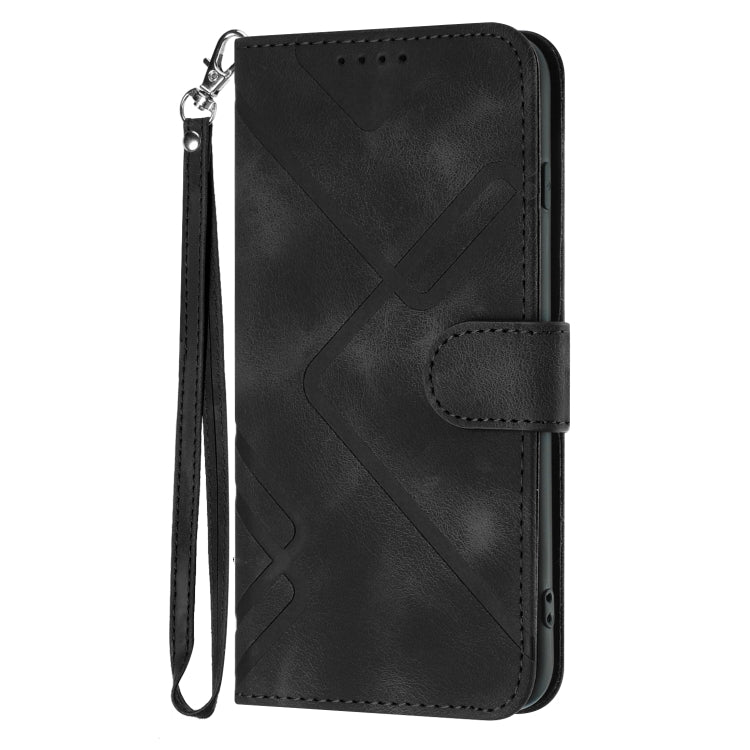 For Google Pixel 9 Line Pattern Skin Feel Leather Phone Case(Black) - Google Cases by buy2fix | Online Shopping UK | buy2fix