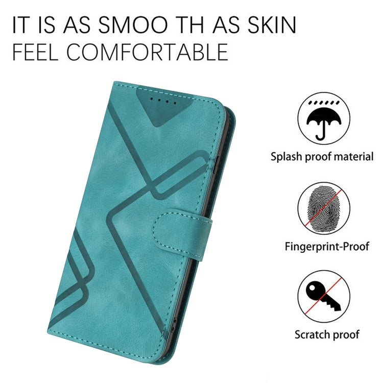 For Google Pixel 9 Line Pattern Skin Feel Leather Phone Case(Light Blue) - Google Cases by buy2fix | Online Shopping UK | buy2fix