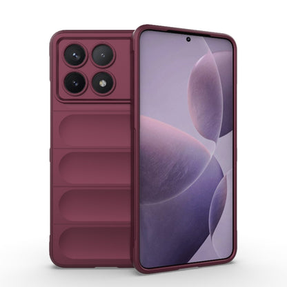 For Xiaomi Redmi K70 / K70 Pro 5G Magic Shield TPU + Flannel Phone Case(Wine Red) - K70 Pro Cases by buy2fix | Online Shopping UK | buy2fix