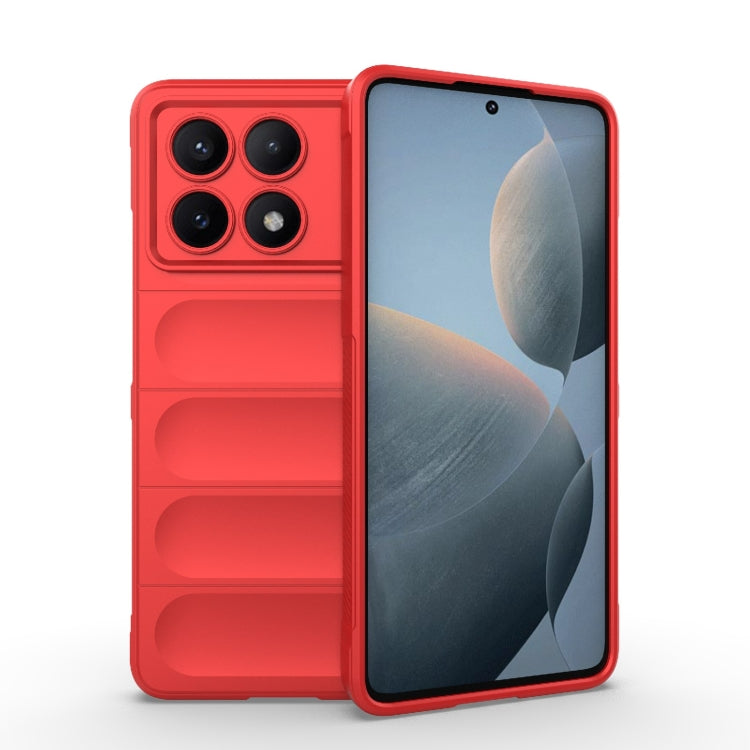 For Xiaomi Redmi K70E 5G Magic Shield TPU + Flannel Phone Case(Red) - K70E Cases by buy2fix | Online Shopping UK | buy2fix