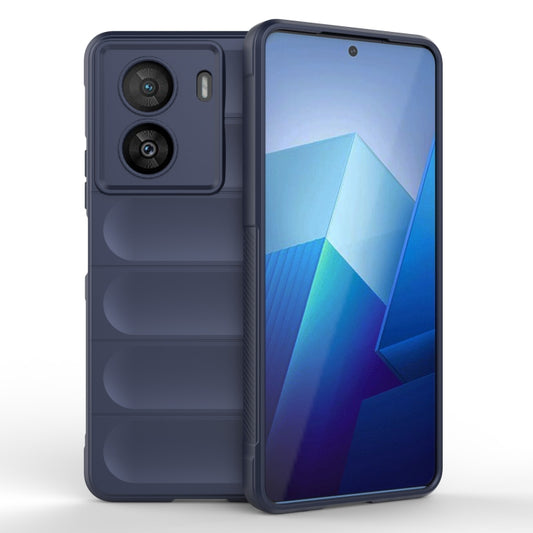 For vivo iQOO Z7x Magic Shield TPU + Flannel Phone Case(Dark Blue) - vivo Cases by buy2fix | Online Shopping UK | buy2fix