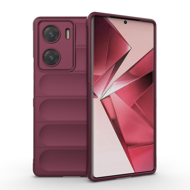 For vivo V29e 4G Global Magic Shield TPU + Flannel Phone Case(Wine Red) - vivo Cases by buy2fix | Online Shopping UK | buy2fix