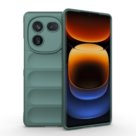 For vivo iQOO 12 Pro 5G Magic Shield TPU + Flannel Phone Case(Dark Green) - iQOO 12 Pro Cases by buy2fix | Online Shopping UK | buy2fix