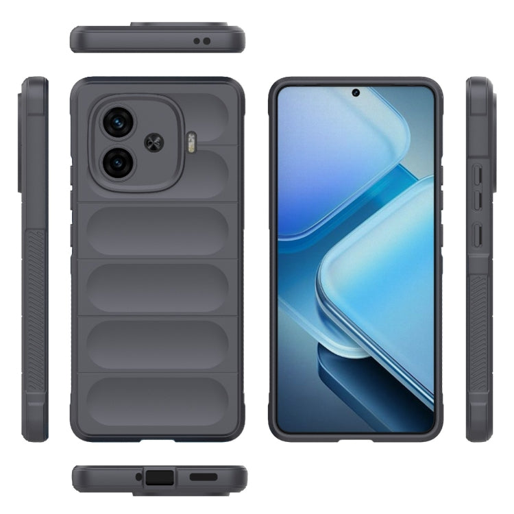 For vivo iQOO Z9 Turbo 5G Magic Shield TPU + Flannel Phone Case(Dark Grey) - vivo Cases by buy2fix | Online Shopping UK | buy2fix