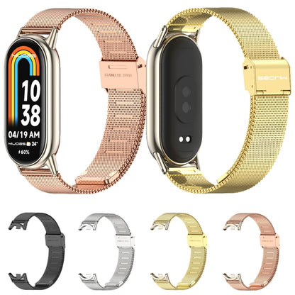 For Xiaomi Mi Band 8 / 9 / 9 NFC Mijobs Milan Buckle Metal Stainless Steel Watch Band(Rose Gold+Light Gold) - Watch Bands by MIJOBS | Online Shopping UK | buy2fix