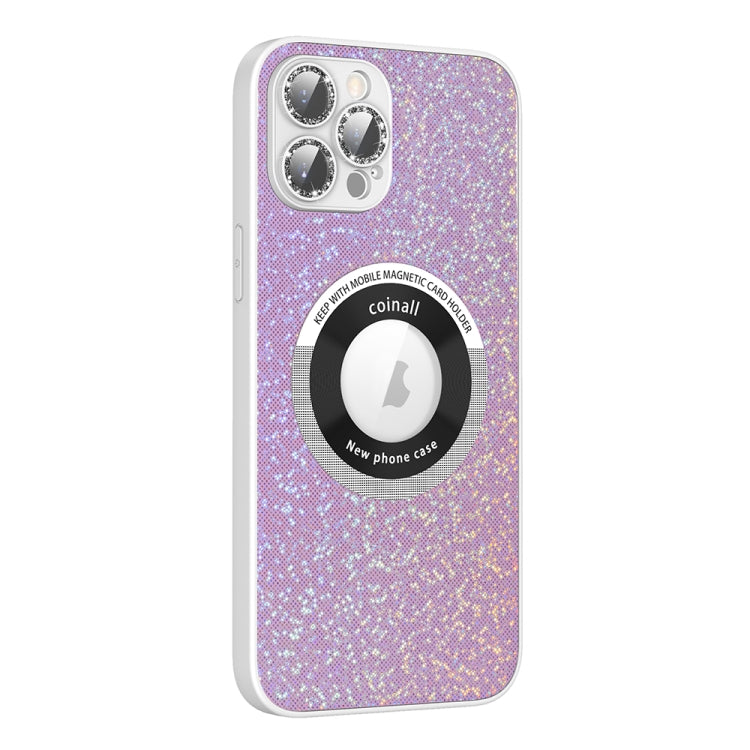 For iPhone 14 Pro Colorful Glitter Magnetic Magsafe TPU + PC Phone Case(Pink) - iPhone 14 Pro Cases by buy2fix | Online Shopping UK | buy2fix