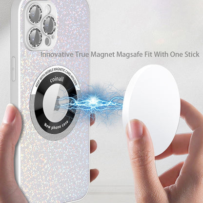 For iPhone 13 Colorful Glitter Magnetic Magsafe TPU + PC Phone Case(White) - iPhone 13 Cases by buy2fix | Online Shopping UK | buy2fix