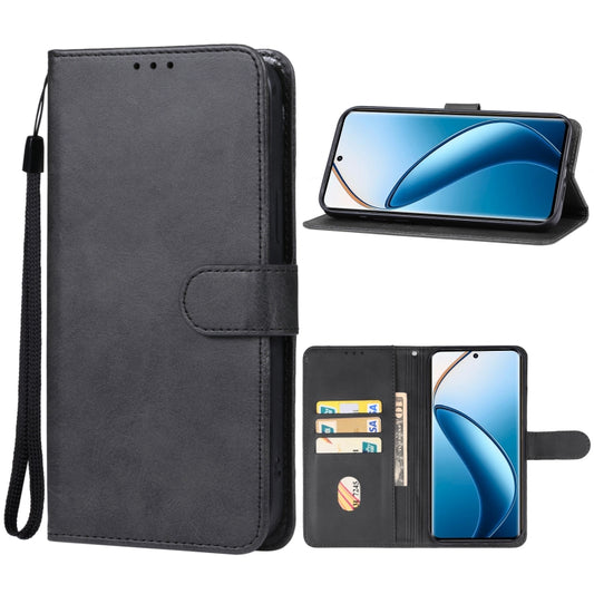 For Realme 12 Pro/12 Pro+ Leather Phone Case(Black) - Realme Cases by buy2fix | Online Shopping UK | buy2fix