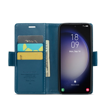 For Samsung Galaxy S24+ CaseMe 023 Butterfly Buckle Litchi Texture RFID Anti-theft Leather Phone Case(Blue) - Galaxy S24+ 5G Cases by CaseMe | Online Shopping UK | buy2fix