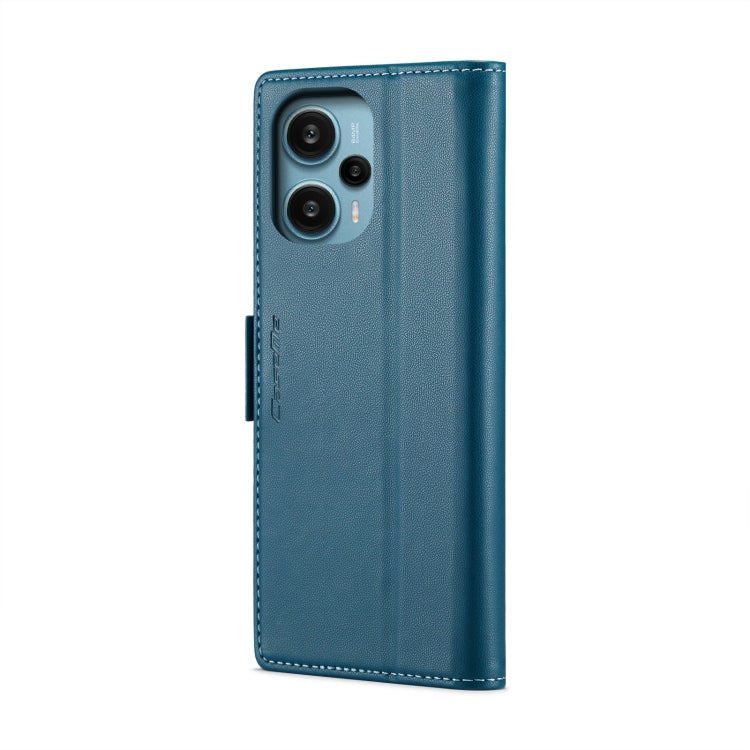 For Xiaomi Poco F5 5G/Redmi Note 12 Turbo 5G CaseMe 023 Butterfly Buckle Litchi Texture RFID Anti-theft Leather Phone Case(Blue) - Xiaomi Cases by CaseMe | Online Shopping UK | buy2fix