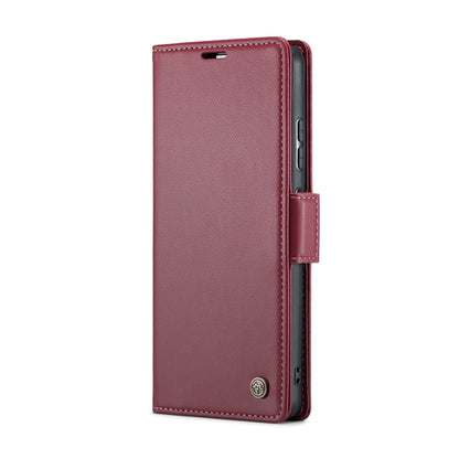 For Xiaomi Redmi Note 12 4G Global CaseMe 023 Butterfly Buckle Litchi Texture RFID Anti-theft Leather Phone Case(Wine Red) - Xiaomi Cases by CaseMe | Online Shopping UK | buy2fix