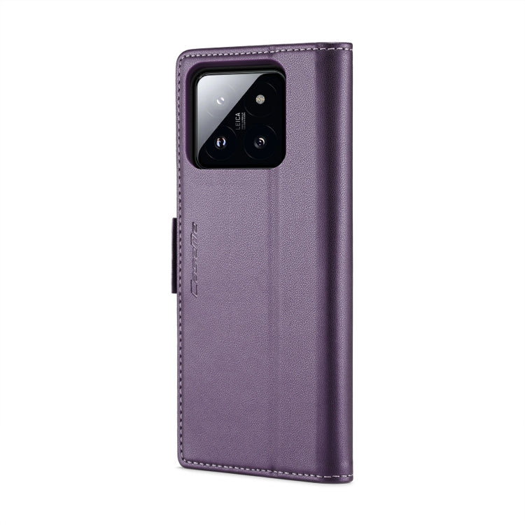 For Xiaomi 14 Pro CaseMe 023 Butterfly Buckle Litchi Texture RFID Anti-theft Leather Phone Case(Pearly Purple) - 14 Pro Cases by CaseMe | Online Shopping UK | buy2fix