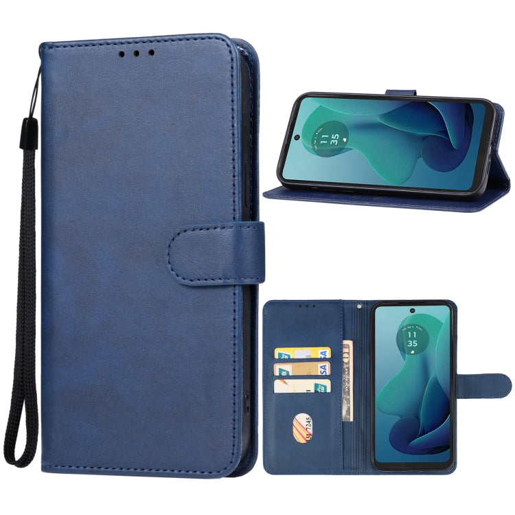 For Motorola Moto G 5G 2024 Leather Phone Case(Blue) - Motorola Cases by buy2fix | Online Shopping UK | buy2fix