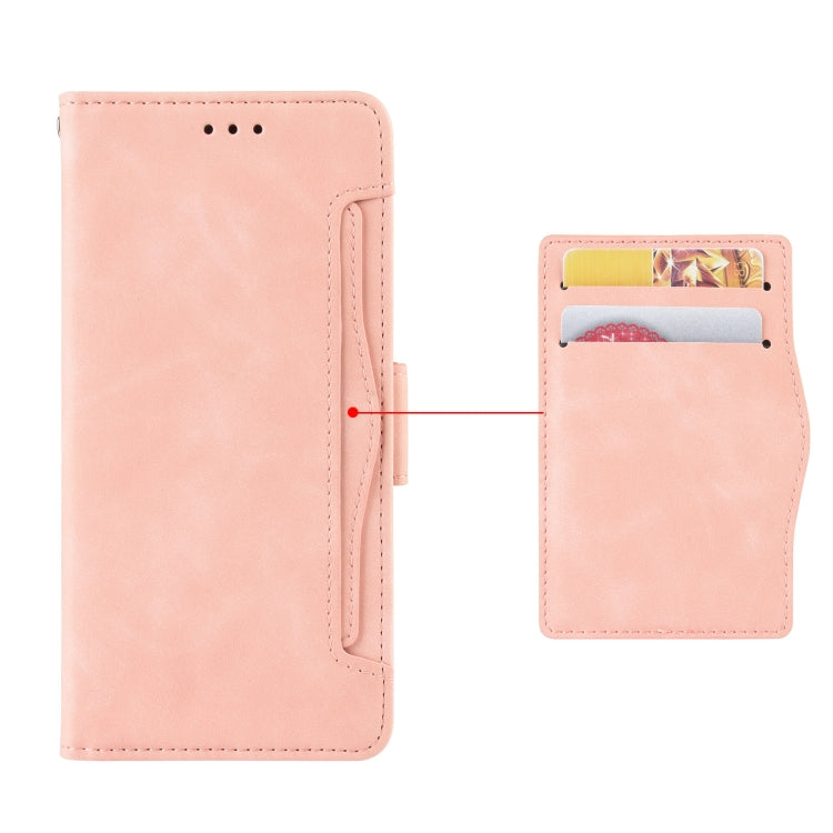 For Motorola Moto G52J 5G Skin Feel Calf Texture Card Slots Leather Phone Case(Pink) - Motorola Cases by buy2fix | Online Shopping UK | buy2fix