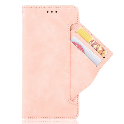 For Motorola Moto G52J 5G Skin Feel Calf Texture Card Slots Leather Phone Case(Pink) - Motorola Cases by buy2fix | Online Shopping UK | buy2fix