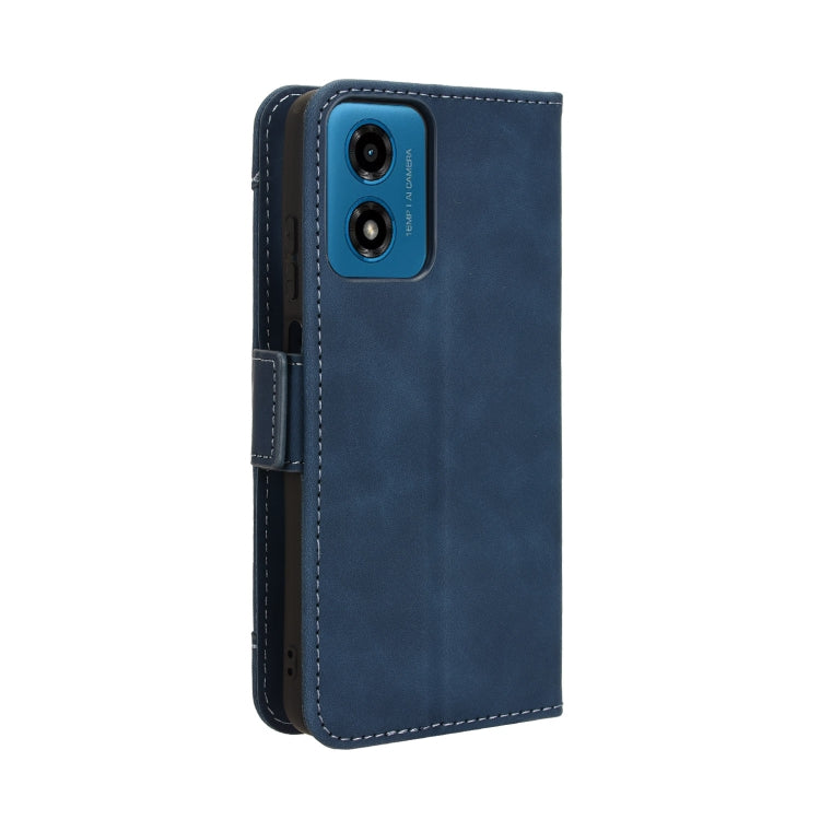 For Motorola Moto G04 / G24 Skin Feel Calf Texture Card Slots Leather Phone Case(Blue) - Motorola Cases by buy2fix | Online Shopping UK | buy2fix