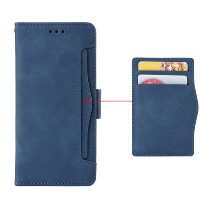 For Motorola Moto G04 / G24 Skin Feel Calf Texture Card Slots Leather Phone Case(Blue) - Motorola Cases by buy2fix | Online Shopping UK | buy2fix